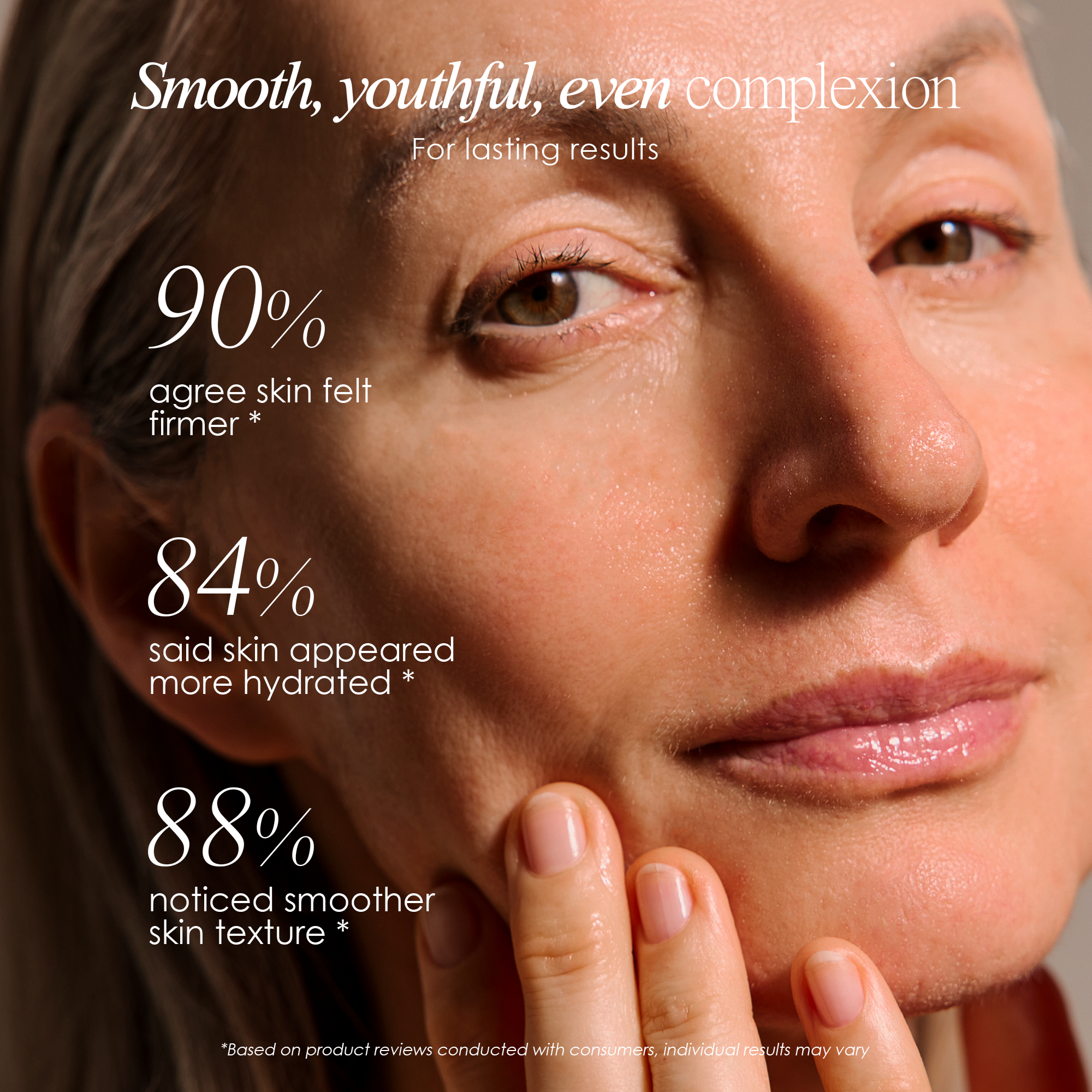 smooth, youthful, even complexion